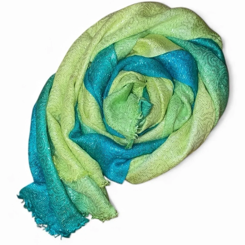 SHIMMERING SCARF, Swimsuit Wrap-Sarong-Halter-Head Wrap-Chartreuse Yellow Green